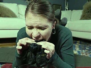 blond girl in garage