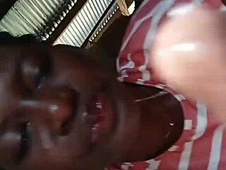 why does this african teen suck and throat sloppy dick so deep?