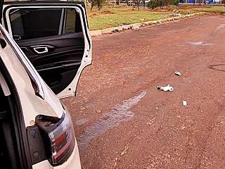 Interview turns slutty as I fuck hottie's ass outdoors.