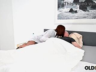 Time for your pill, grandpa, nurse Kitty's here!