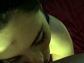 Petite amateur takes big cock deepthroat in POV blowjob with facial