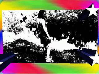 Beautiful brunette wife bathes outdoors in panties and skirt