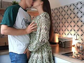 Ass licking and nipple play in the kitchen