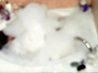 Asian boy enjoys solo bubble bath in bathroom pool fetish 😊