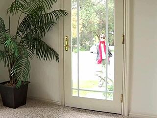 The Blonde Lesbian Intruder Takes The Brunette To The Bedroom Where She Eats Her Ass And Fingers It!