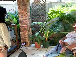 Mutual masturbation outdoor with my stepsis in miniskirt