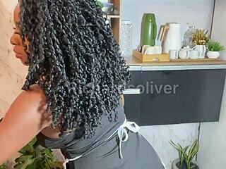 i fucked the sexy latina employee on her hair, her tits are so natural and monster cock