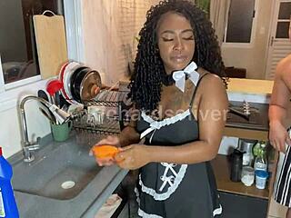 i fucked the sexy latina employee on her hair, her tits are so natural and monster cock