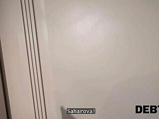 Donna red masturbates pussy with dildo curly brunette solo