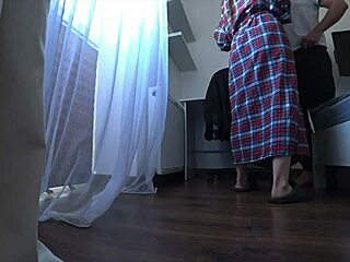 Cheating wife fucks husband's best friend at work