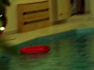 an italian cutie has risky sex by the pool