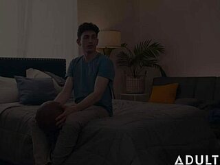 Stepmom Natasha Nice teaches stepson to edge and fuck