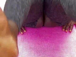 did you see that wet pussy flash during morning workout?