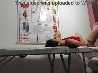 brunette gets finger in ass and fucked by doctor