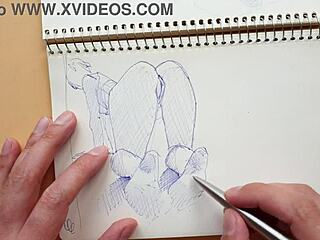 Wow, Parker Pen Sketch Of Doggy-Style Foot Fetish!
