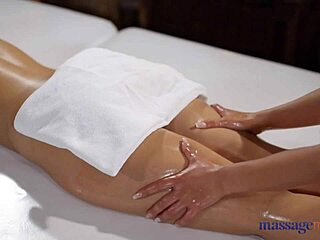 Massage Rooms: Busty Brunettes Emily Bright and Shalina Devine Oil Up for Intense Orgasms