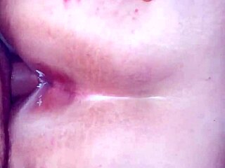 Teen whore gets doggystyle anal creampie during her period