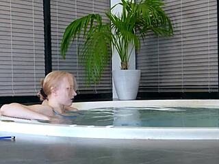 Wow, your dick is huge, can you fuck my mouth? Adult man with youthful 18+ blonde in hardcore action