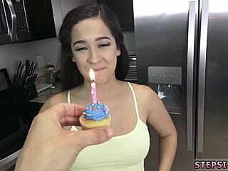 Big Tits Teen 18+ Gets Intense Anal Blowjob Devirginized for Birthday