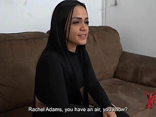 Horny Brunette Nails Porno Casting with Deepthroat Skills