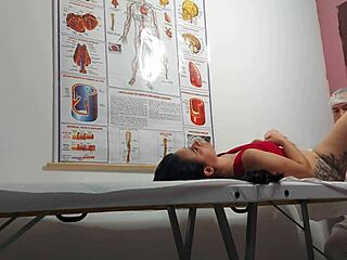 brunette gets finger in ass and fucked by doctor