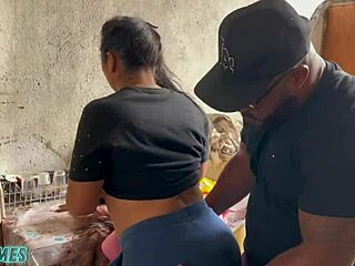 I went to the neighbor's shack to fuck her ass and pussy close up