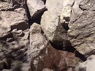 she sucks and swallows on a public hiking trail 😍