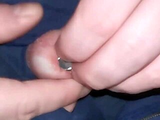 Jayq experiments with huge 14mm steel plug in urethra stretching