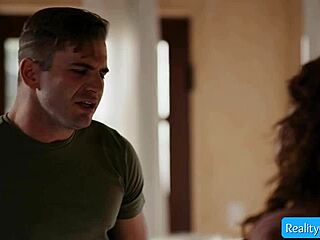 Sexy step sister seduces muscular brother