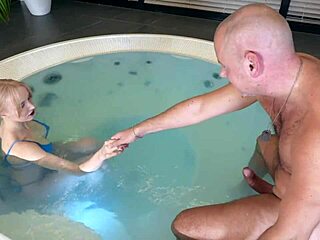 Wow, your dick is huge, can you fuck my mouth? Adult man with youthful 18+ blonde in hardcore action