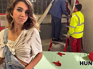 hunt4k teen uses tight pussy at work