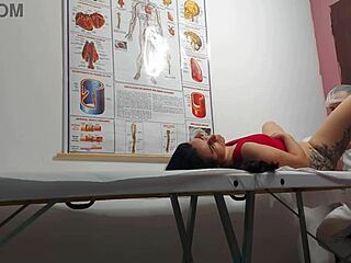 brunette gets finger in ass and fucked by doctor