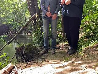 amazing handjob from mature mother in law with big natural tits and ass