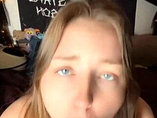 Intense dildo sucking and pussy play with big clit stimulation