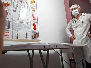 brunette gets finger in ass and fucked by doctor