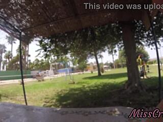 Naked in Park, Groping Stepfather's Cock as Strangers Watch