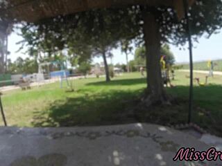 Naked in Park, Groping Stepfather's Cock as Strangers Watch