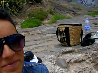 short haired milf fucks on beach