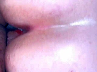 Teen whore gets doggystyle anal creampie during her period