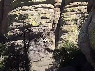 she sucks and swallows on a public hiking trail 😍