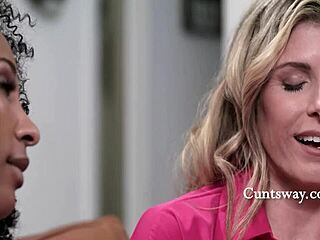 Ebony Stepdaughter Demands Intense Lesbian Scissoring Tutoring