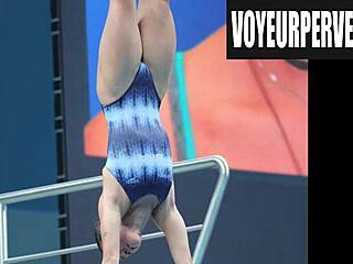 Women compete in high diving while hidden voyeur captures candid bikini moments