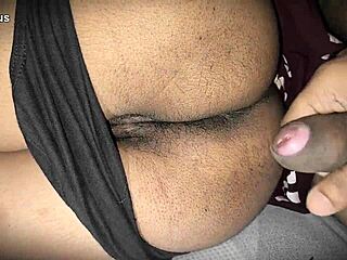 The step mom seduces her boy to play with her ass