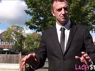 Dominated British Granny Takes Deepthroat Titty Fuck