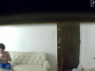spy cam catches ebony handjob and blowjob leading to cum in mouth 😏