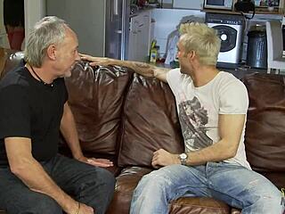 Old and young mix in steamy group sex