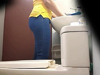 Pissing spy cam catches cute Argentinian stepsister in action