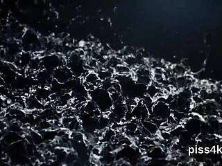 Lesbian kittens squirt wet pussy, caught in golden rain