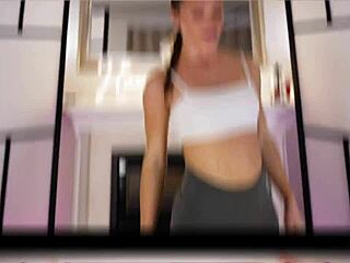 hannahjames710 stretches in hot yoga pants