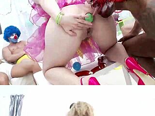 Ella Nova in wild 10on1 clown gangbang—insane!